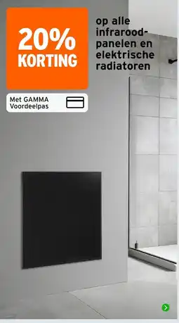 GAMMA gamma infraroodpanelen en elektrische radiatoren aanbieding