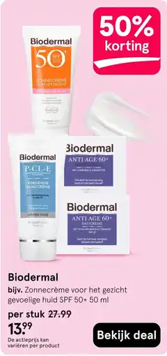 Etos Biodermal zonnecrème voor het gezicht gevoelige huid SPF 50+ aanbieding