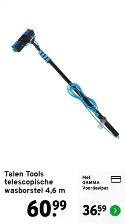 GAMMA Talen Tools telescopische wasborstel 4,6 m aanbieding