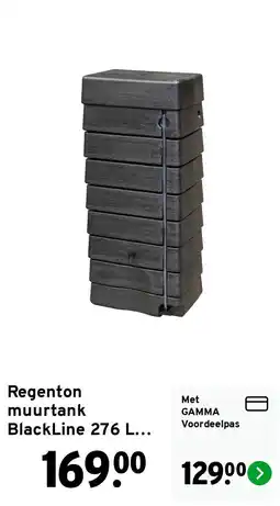 GAMMA Regenton muurtank BlackLine 276 L aanbieding