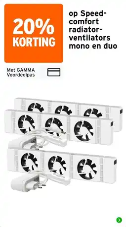 GAMMA Speed-comfort radiator-ventilators mono en duo aanbieding