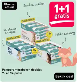 Etos Pampers megaboxen doekjes aanbieding
