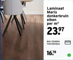 GAMMA Laminaat Maris donkerbruin eiken aanbieding