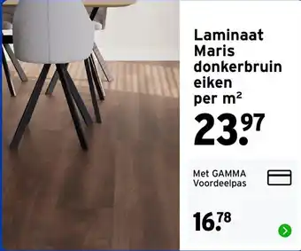 GAMMA Laminaat Maris donkerbruin eiken aanbieding