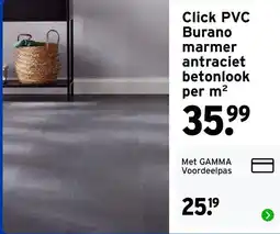GAMMA Click PVC Burano marmer antraciet betonlook aanbieding