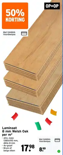 GAMMA Laminaat 8 mm Welsh Oak aanbieding