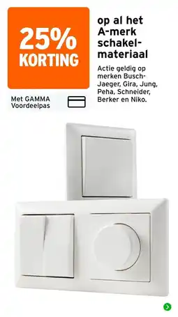 GAMMA A-merk schakel-materiaal aanbieding