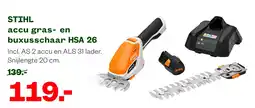 Welkoop STIHL accu gras- en buxusschaar HSA 26 aanbieding