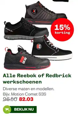 Welkoop Reebok of Redbrick werkschoenen aanbieding