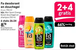 Etos Fa deodorant en douchegel aanbieding
