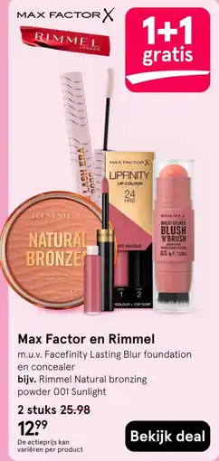 Etos Max Factor en Rimmel aanbieding
