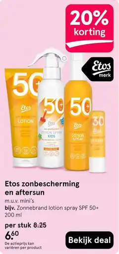 Etos Etos zonnescherming en aftersun aanbieding