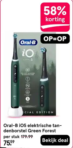 Etos Oral-B iO5 elektrische tandenborstel Green Forest aanbieding