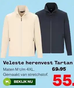 Welkoop Veleste herenvest Tartan aanbieding