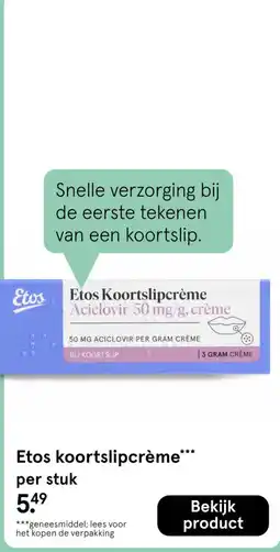 Etos Etos koortslipcrème aanbieding