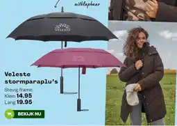 Welkoop Veleste stormparaplu's aanbieding
