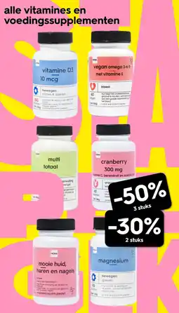 HEMA Alle vitamines en voedingssupplementen aanbieding