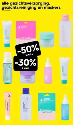 HEMA Alle gezichtsverzorging, gezichtsreiniging en maskers aanbieding
