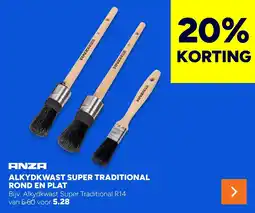 BOUWMAAT Anza Alkydkwast super traditional rond en plat aanbieding