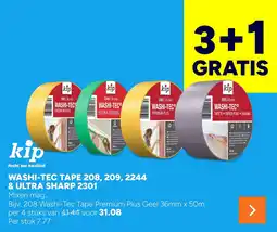 BOUWMAAT Kip Washi-tec tape 208, 209, 2244 & ultra sharp 2301 aanbieding