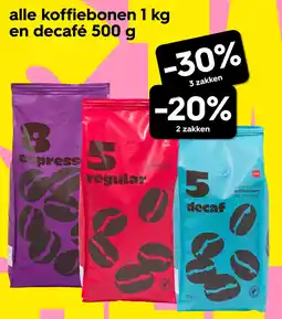 HEMA Alle koffiebonen en decafé aanbieding