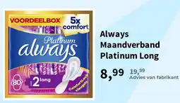 Plein.nl Always Maandverband Platinum Long aanbieding