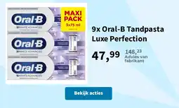 Plein.nl Oral-B Tandpasta Luxe Perfection aanbieding
