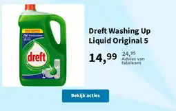 Plein.nl Dreft Washing Up Liquid Original 5 aanbieding
