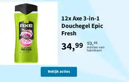 Plein.nl Axe 3-in-1 Douchegele Epic Fresh aanbieding