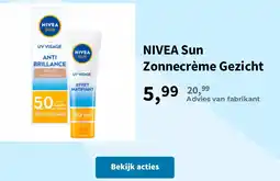 Plein.nl NIVEA Sun Zonnecrème Gezicht aanbieding