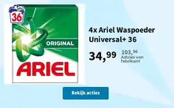 Plein.nl Ariel waspoeder universal+ 36 aanbieding