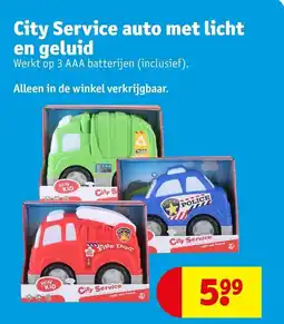 Kruidvat City Service auto met licht en geluid aanbieding