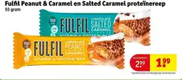 Kruidvat Fulfil Peanut & Caramel en Salted Caramel proteïnereep aanbieding