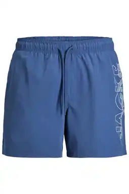 Wehkamp JACK & JONES PANTS STUDIO zwemshort JPSTMAUI WAVE met logo blauw aanbieding