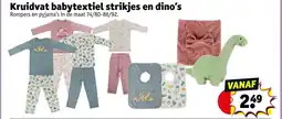 Kruidvat Kruidvat babytextiel strikjes en dino's aanbieding