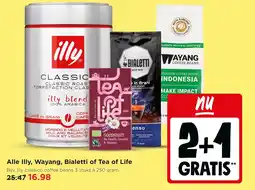 Jumbo Alle Illy, Wayang, Bialetti of Tea of Life aanbieding