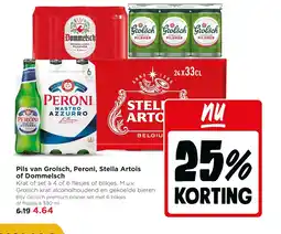 Jumbo Pils van Grolsch, Peroni, Stella Artois of Dommelsch aanbieding