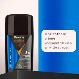 Trekpleister Rexona Maximum Protection Cobalt Dry Antitranspirant Deodorant Stick aanbieding