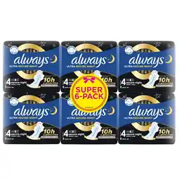 Kruidvat Always Ultra Secure Night (Maat 4) Maandverband met Vleugels aanbieding