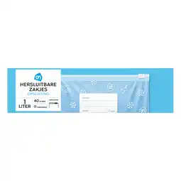 Albert Heijn AH Hersluitbare zakjes zipsluiting 1 liter aanbieding