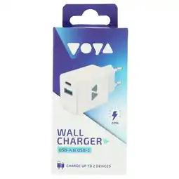 Albert Heijn VOYA Wall charger USB-A & USB-C aanbieding