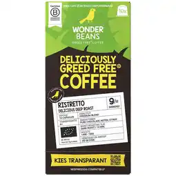 Albert Heijn WonderBeans Ristretto delicious deep roast capsules aanbieding