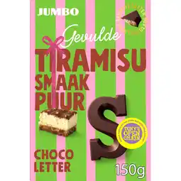 Jumbo Jumbo Chocoladeletter Puur Gevuld Tiramisu 150 g aanbieding