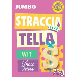 Jumbo Jumbo Chocoletter Stracciatella Wit S 75 g aanbieding