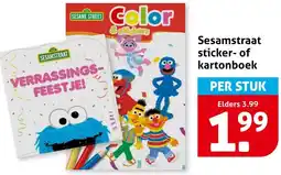 Hoogvliet Sesamstraat sticker of kartonboek aanbieding