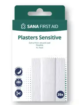 De Online Drogist Sana First Aid Wondpleister Sensitive 20ST aanbieding