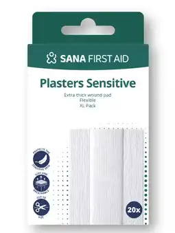 De Online Drogist Sana First Aid Wondpleister Sensitive 20ST aanbieding