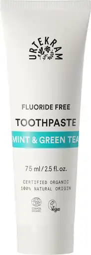 De Online Drogist Urtekram Tandpasta Munt & Groene Thee 75ML aanbieding