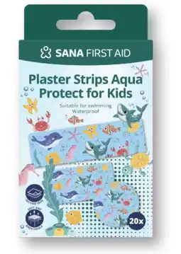 De Online Drogist Sana First Aid Kids Assorti Pleisterstrips Waterproof 20ST aanbieding