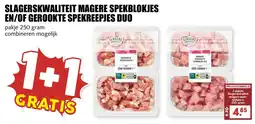 De Boerenschuur Slagerskwaliteit magere spekblokjes en/of gerookte spekreepjes duo aanbieding